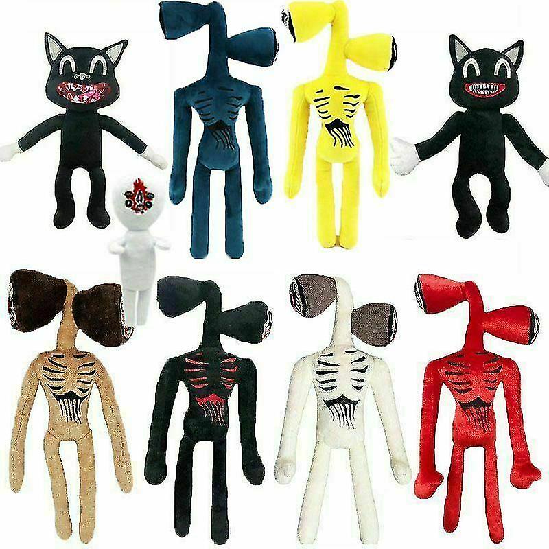 Cartoon Siren Head Horror Plush Black Cat Dog Stuffed Doll Kids Easter Gift Toy