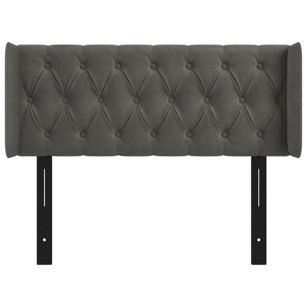 vidaXL Headboard with Ears Light/Dark Gray Velvet - - 37455501