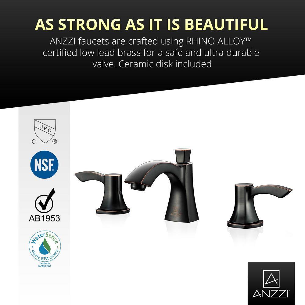 ANZZI Sonata Series 8 in Widespread 2Handle MidArc Bathroom Faucet in Oil Rubbed Bronze