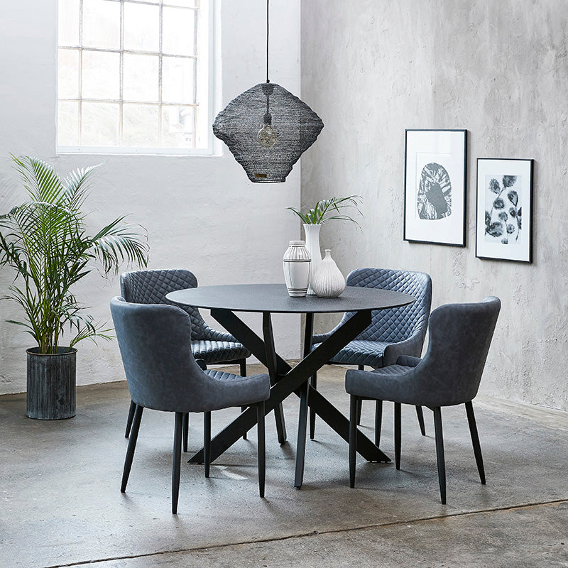 ROSARIO Round Dining Table 120cm - Stone Grey