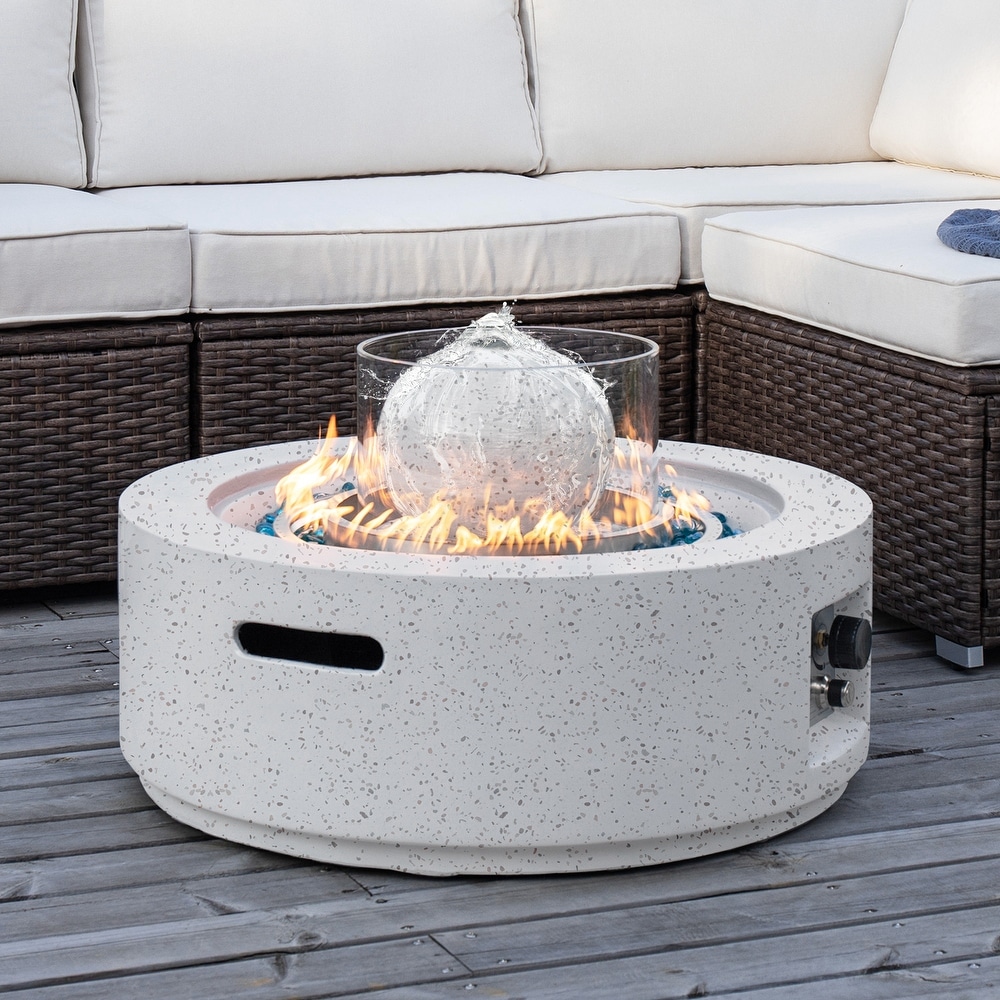 COSIEST Outdoor Propane Fire and Water Fountain Fire Pit Table