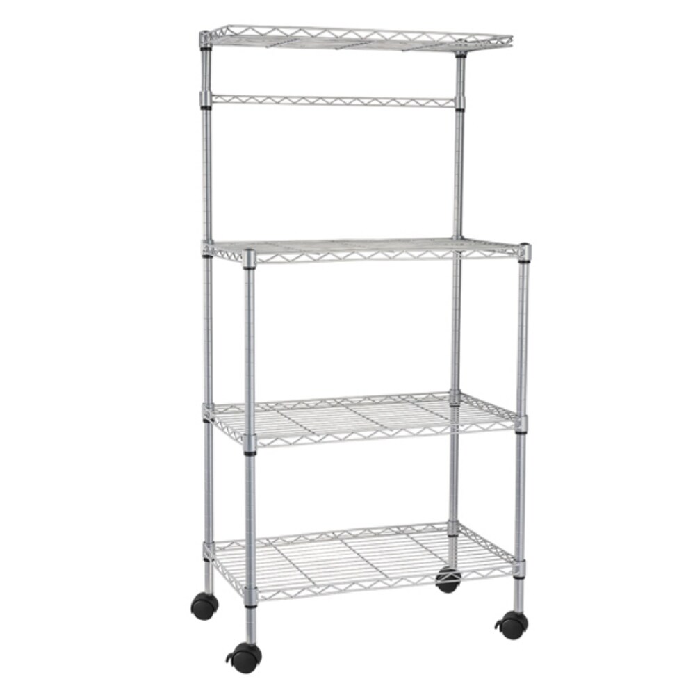 4 Layer Adjustable Kitchen Bakers Rack Shelf Microwave Oven Stand Storage Cart   23.62\