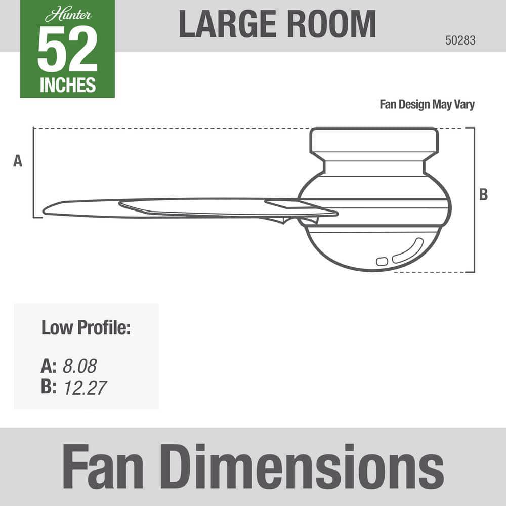 Hunter Dempsey 52 in LED Low Profile Indoor Brushed Nickel Ceiling Fan with Light and Remote