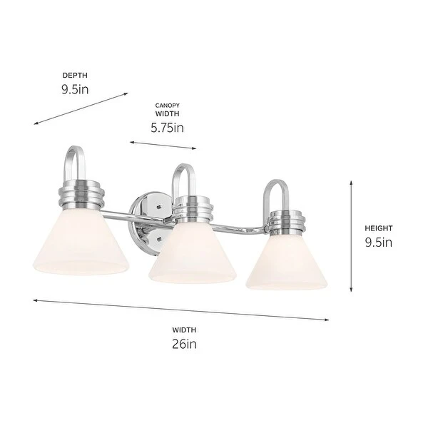 Kichler Lighting Farum 26 in. 3-Light Chrome Vanity Light