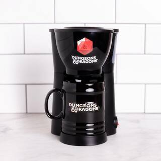 Uncanny Brands Black Dungeons  Dragons Single Cup Coffee Maker with Molded Mug CM-DAD-ST1