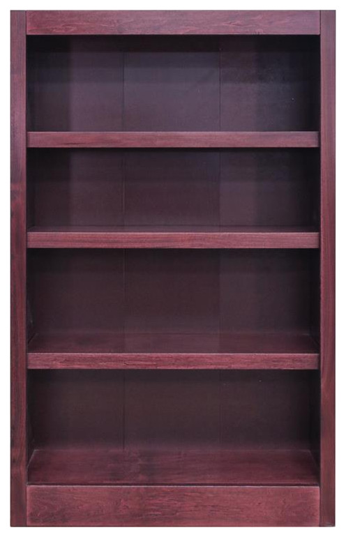 Traditional 48 quotTall 4 Shelf Wood Bookcase in Cherry   Transitional   Bookcases   by Homesquare  Houzz