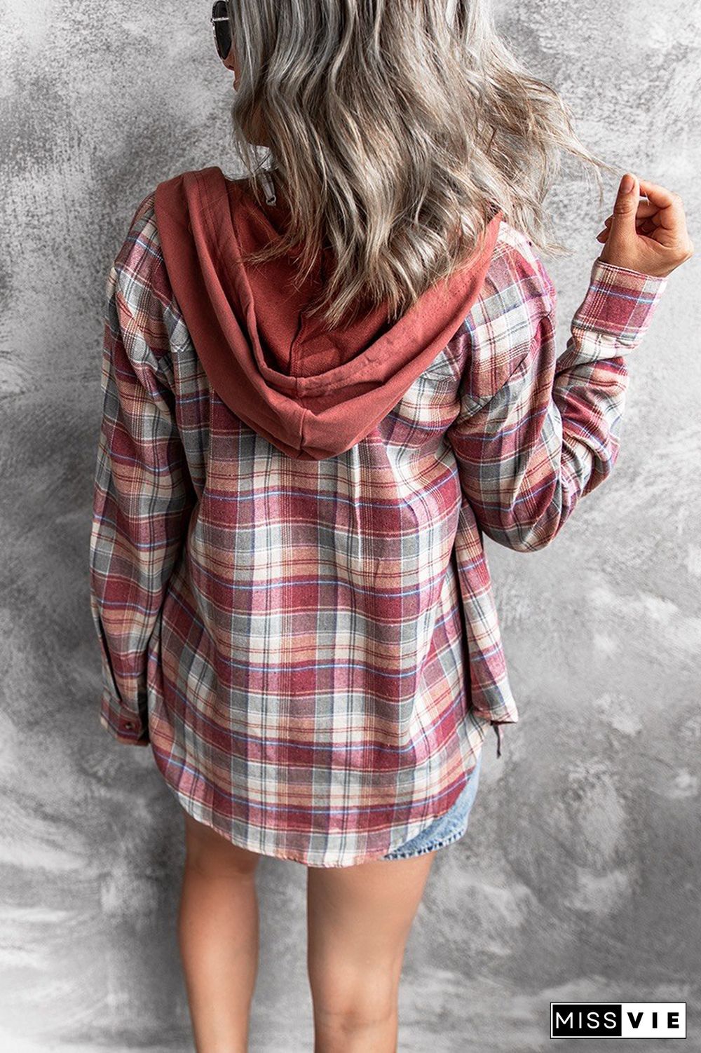 KarliDress Unstoppable Soul Plaid Print Hoodie P12862