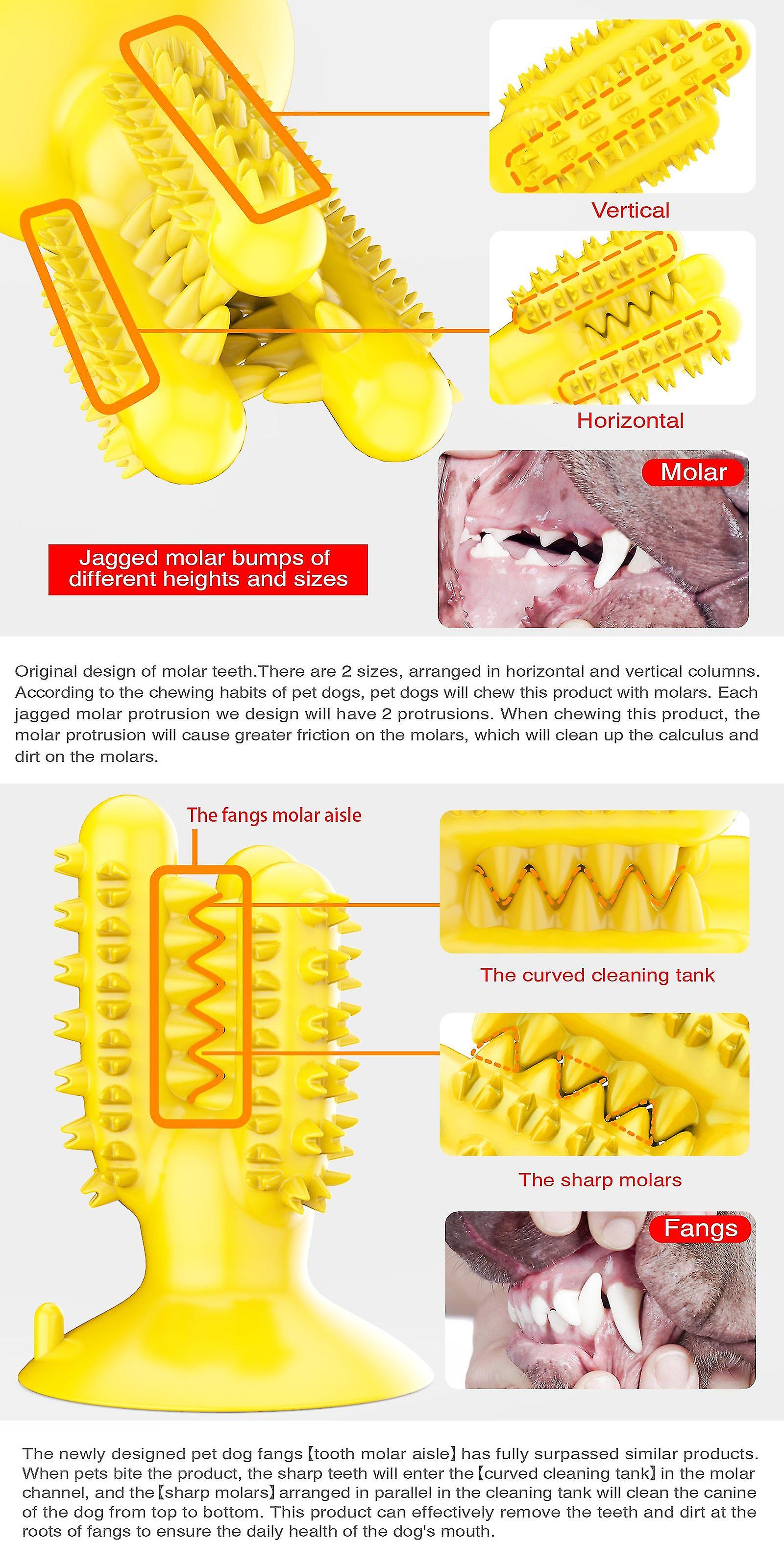 Cactus-shaped Dog Toothbrush/ For Dogs_yellow