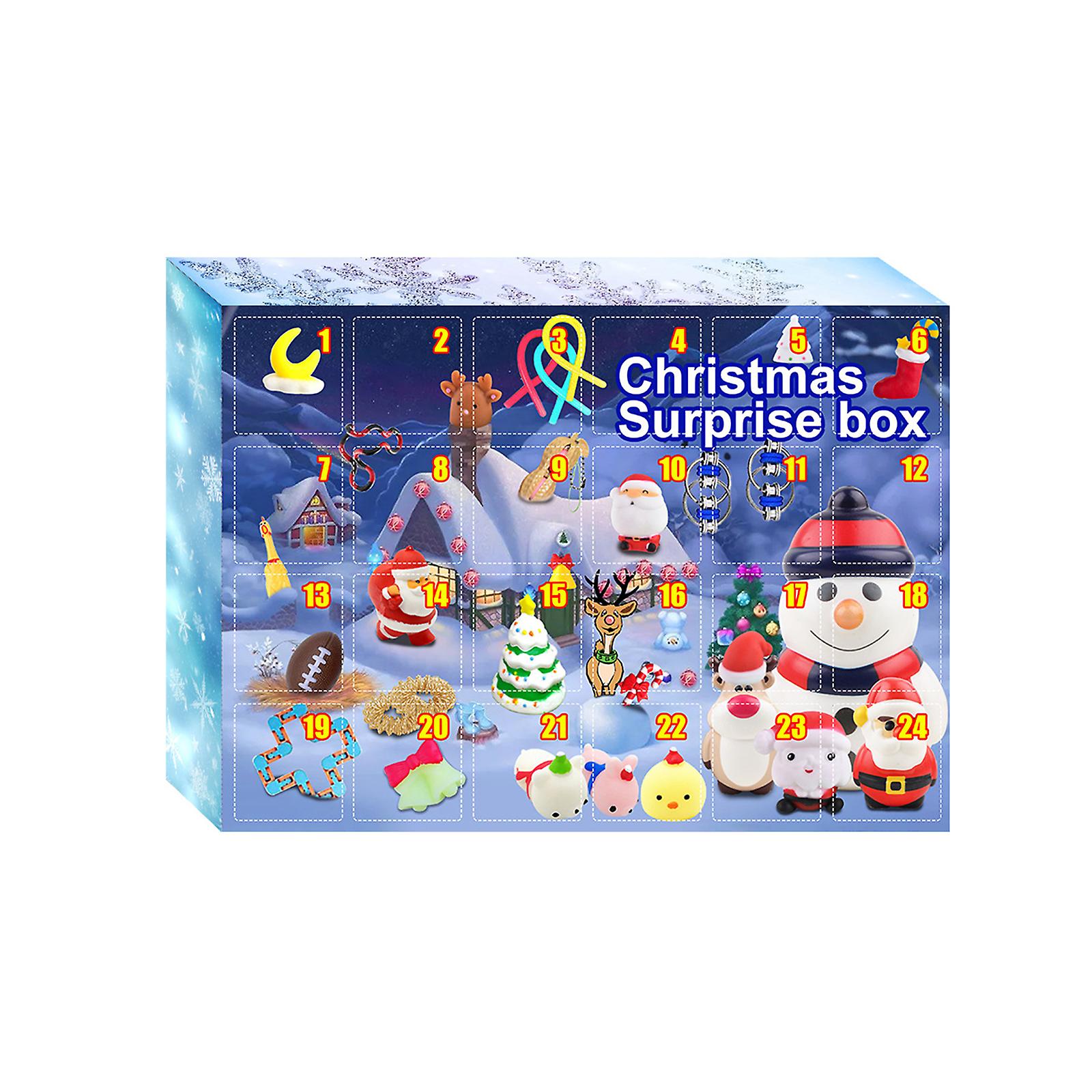 Advent Calendars Blind Box Christmas Countdown Toys With 24 Pcs Decompression Toys Gift For Christmas For Boys Girls