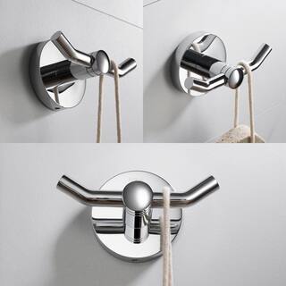 KRAUS Elie Bathroom Robe and Towel Double Hook in Chrome KEA-18802CH