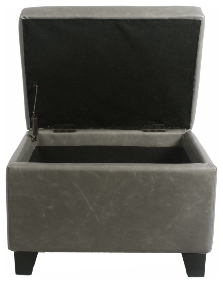 Julian Rectangular Bonded Leather Storage Ottoman   Transitional   Footstools And Ottomans   by New Pacific Direct Inc.  Houzz