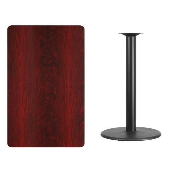 30'' x 48'' Rectangular Laminate Table Top with 24'' Round Bar Height Table Base - 30