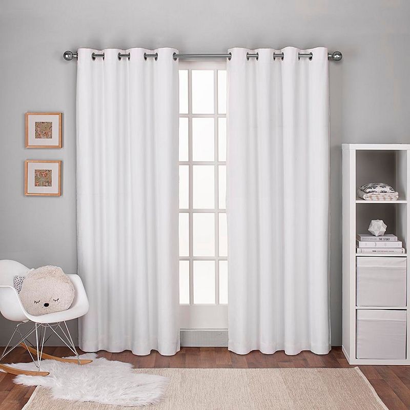 Exclusive Home 2-pack Textured Linen Woven Blackout Window Curtains