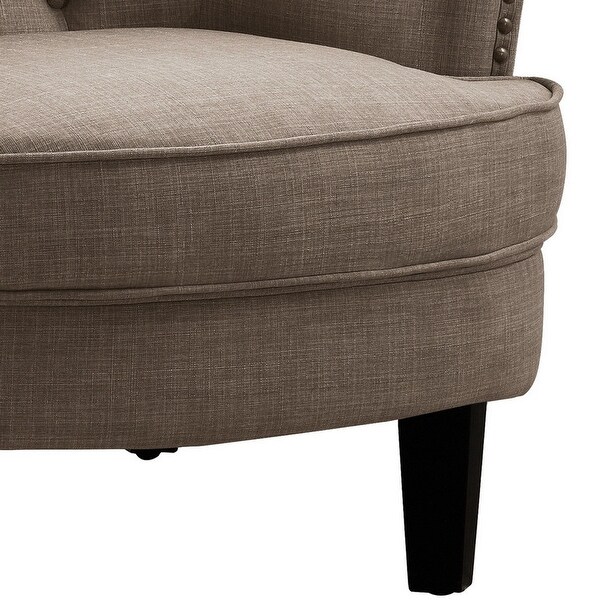 Moser Bay Mignon Velvet / Linen 30'' Wide Tufted Wingback Accent Chair