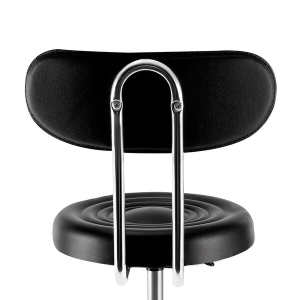 Adjustable Black Rolling Stool Salon Chair with Wheels Swivel Seat