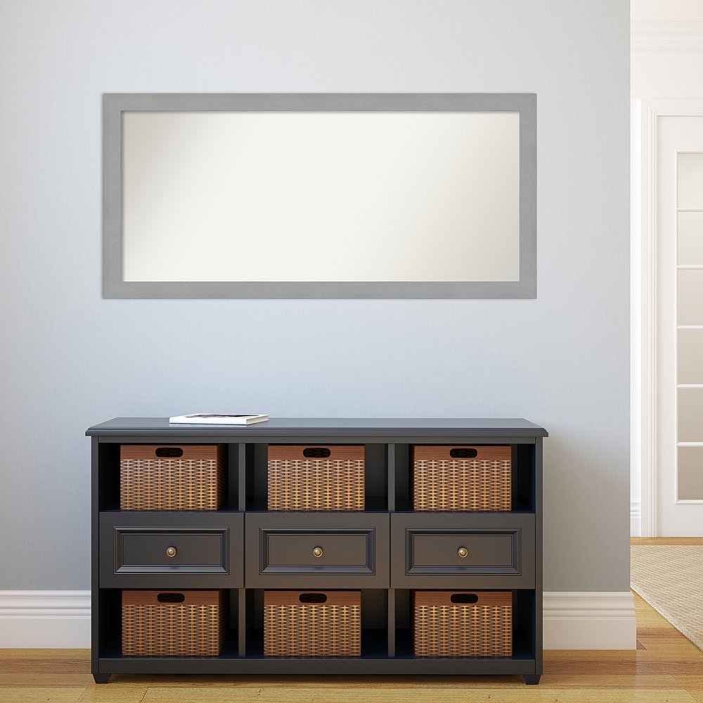 Choose Your Custom Size  23 in short side  Brushed Nickel Framed Bathroom Vanity Wall Mirror