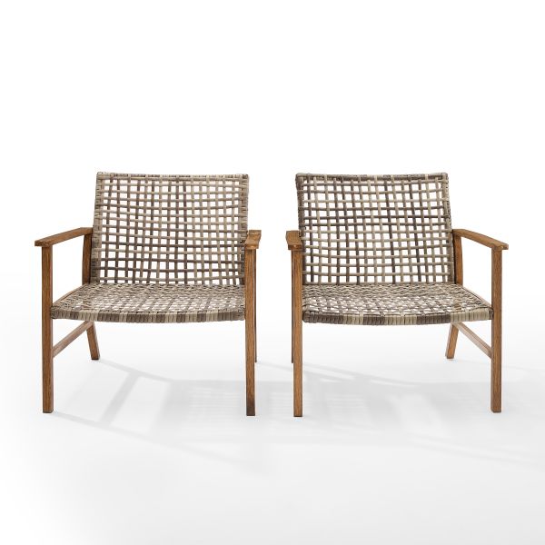 Ridley 2Pc Outdoor Wicker And Metal Armchair Set