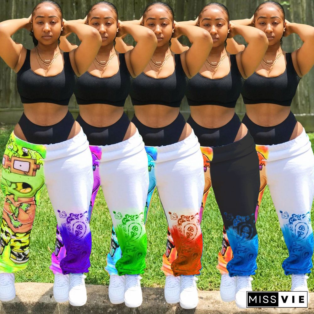 Urban Digital Positioning Printing Sports Harem Pants