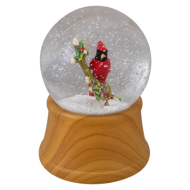 Red Cardinal On Branch Musical Christmas Snow Globe