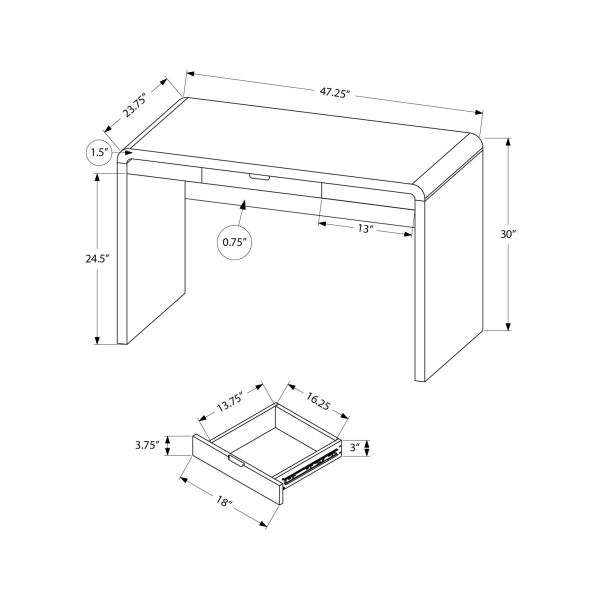 Computer Desk， Home Office， Laptop， Storage Drawers， 48