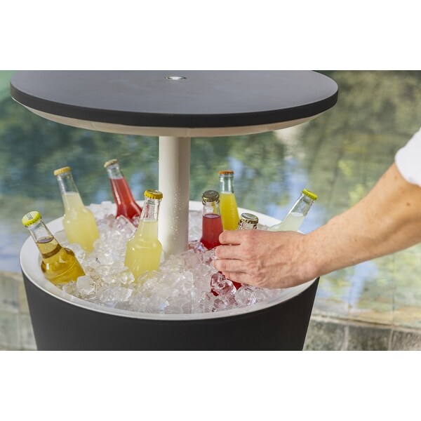 Keter Cool Bar Indoor Outdoor Patio Beverage Cooler and Bar PopUp Side Table