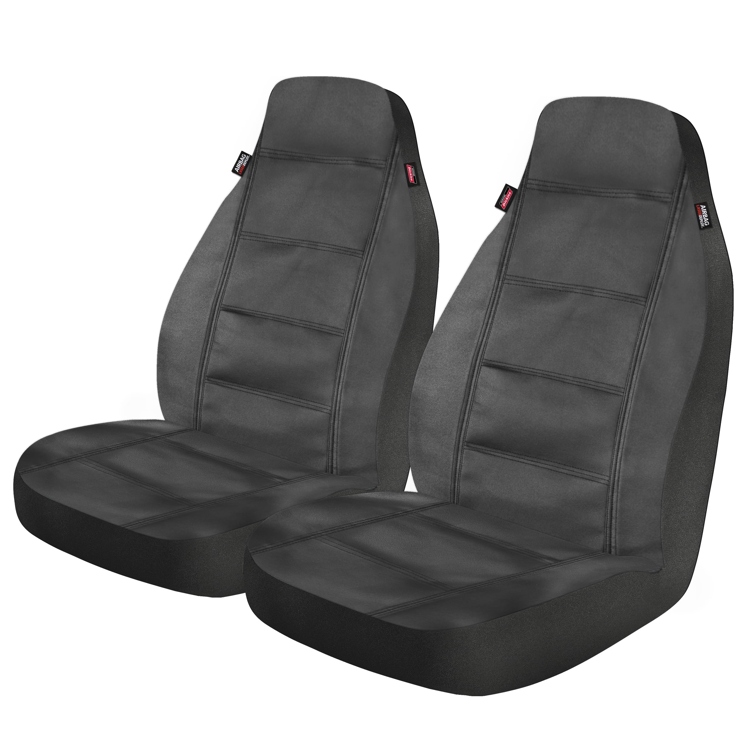 Genuine Dickies 2 Piece Prestige Vegan Leather Car Seat Covers Black， 806474