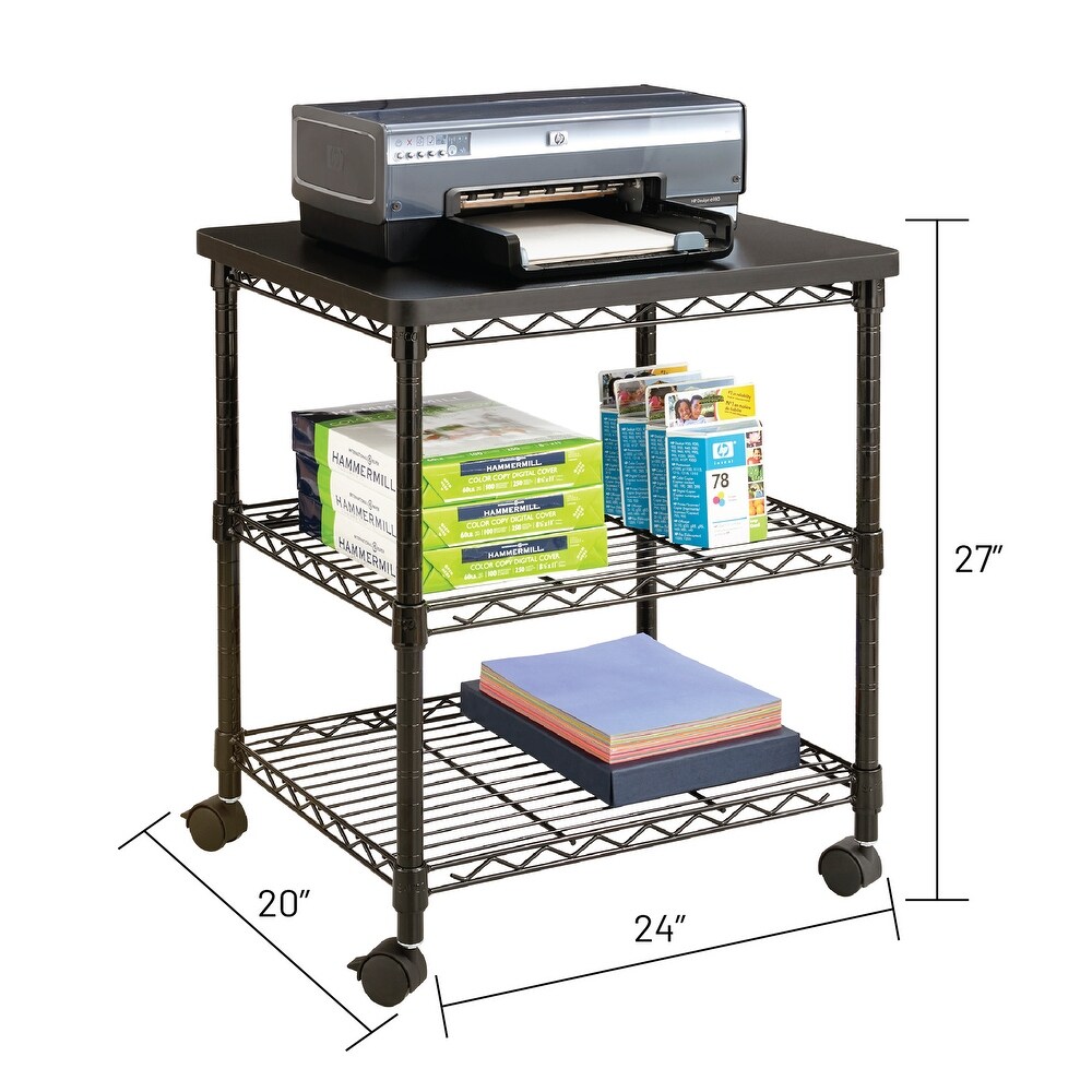 Mobile Printer Stand and Desk Storage Shelf for Home Office