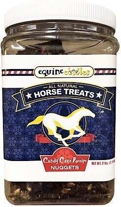 Equine Edibles Candy Cane Recipe Nugget Horse Treats， 2-lb tub