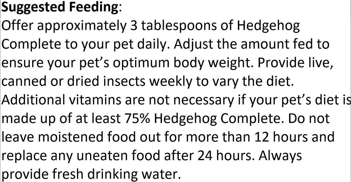 Exotic Nutrition Hedgehog Complete Hedgehog Food