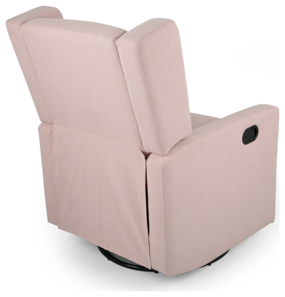 Abbott Contemporary Fabric Upholstered Swivel Recliner   Contemporary   Recliner Chairs   by GDFStudio  Houzz