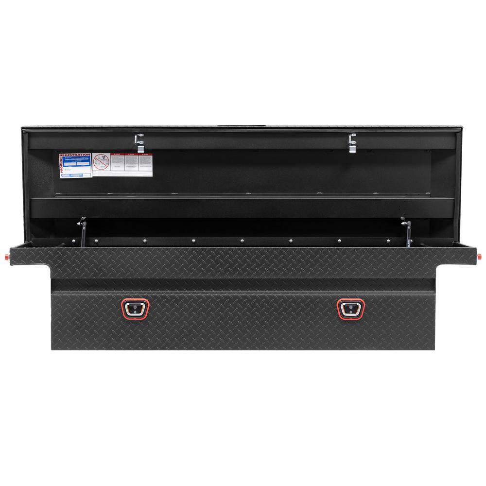 Weather Guard 72 in. Matte Black Aluminum Full Size Low Profile Crossbed Truck Tool Box 121-52-03