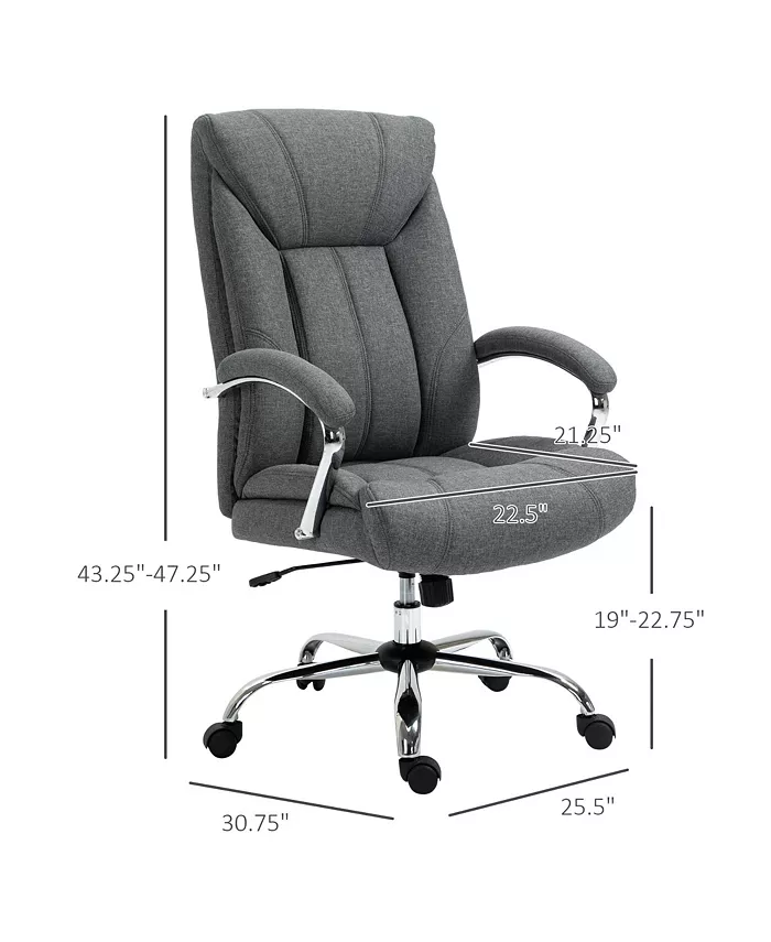 Vinsetto Adjustable Home Office Chair Computer Desk Chair w  Padded Seat Grey