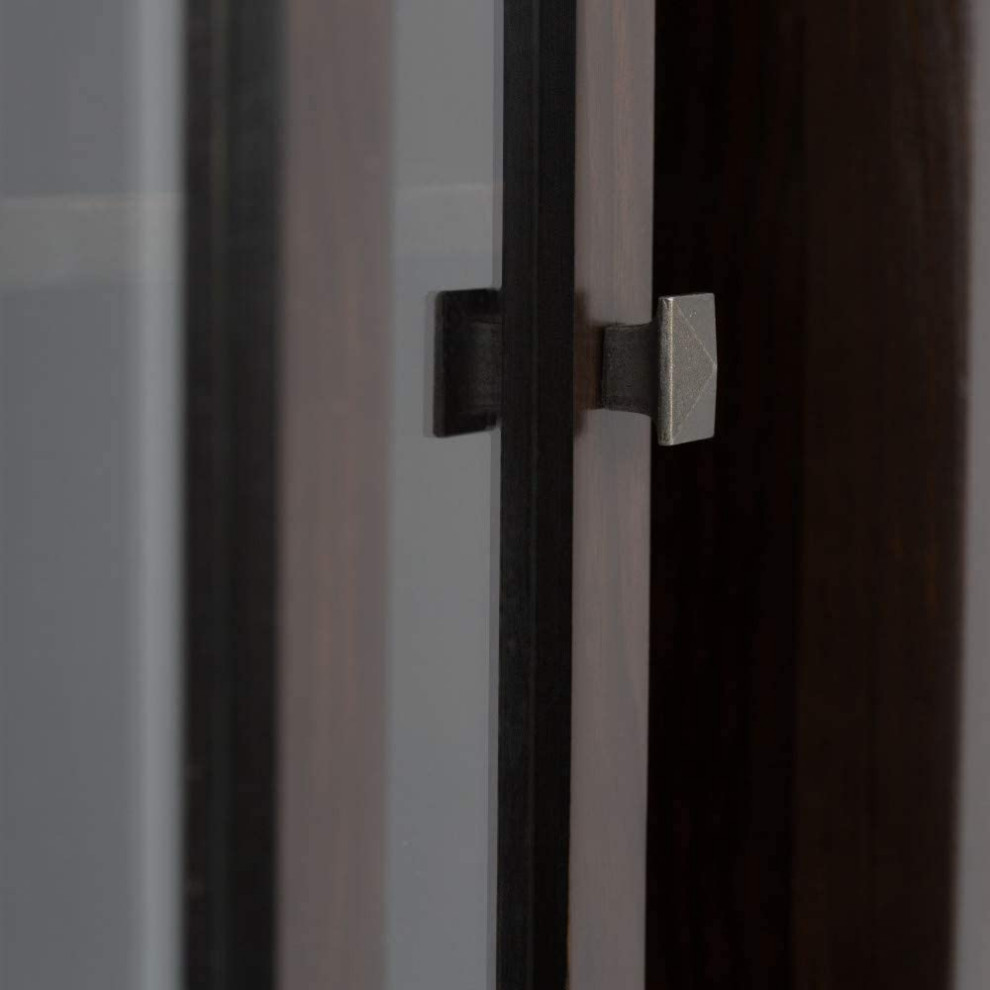 Elegant Storage Cabinet  2 Sliding Glass Doors  ampInner Shelves  Mahogany Brown   Contemporary   Accent Chests And Cabinets   by Decor Love  Houzz