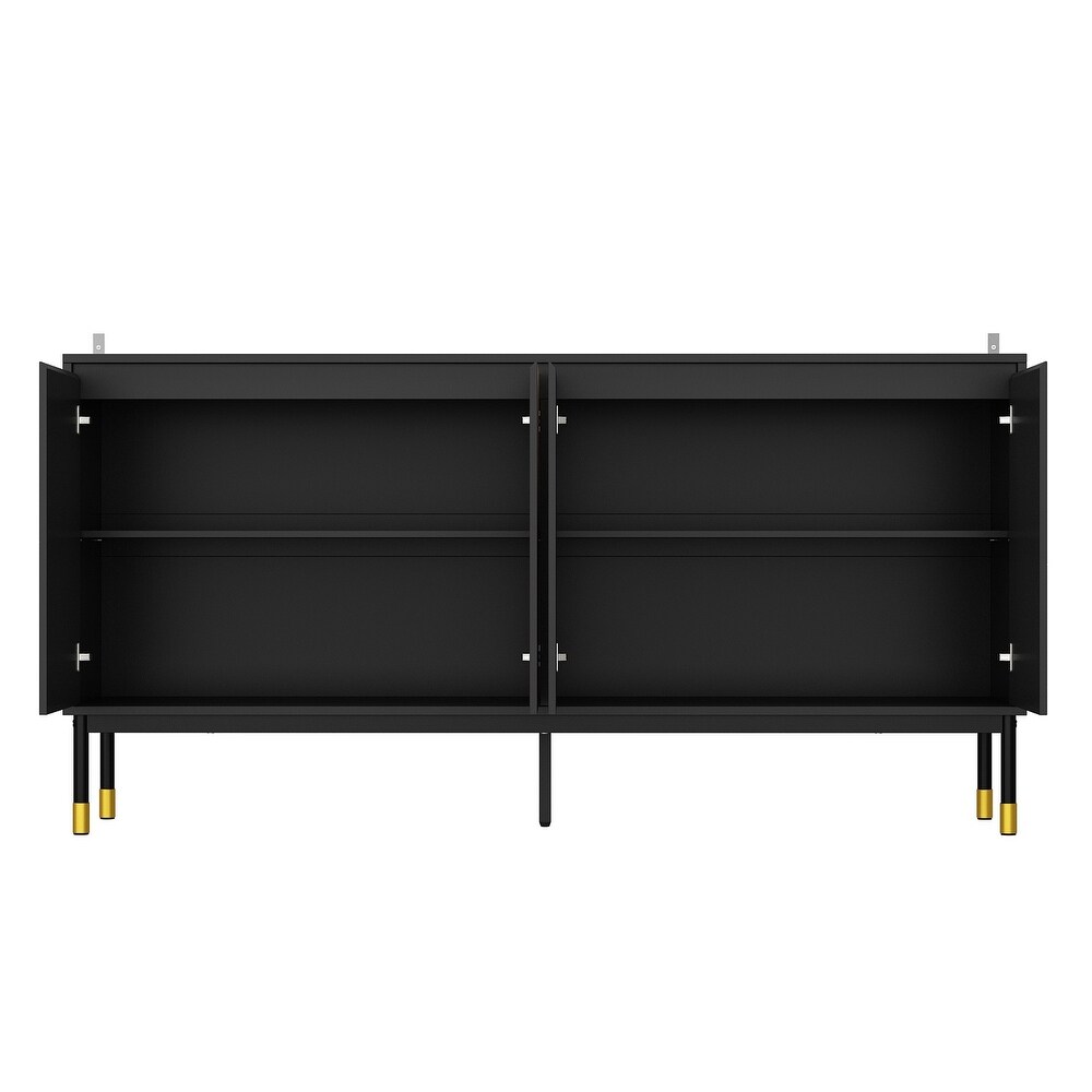 Colorful Modern Sideboard with Adjustable Storage   63 Inches Buffet