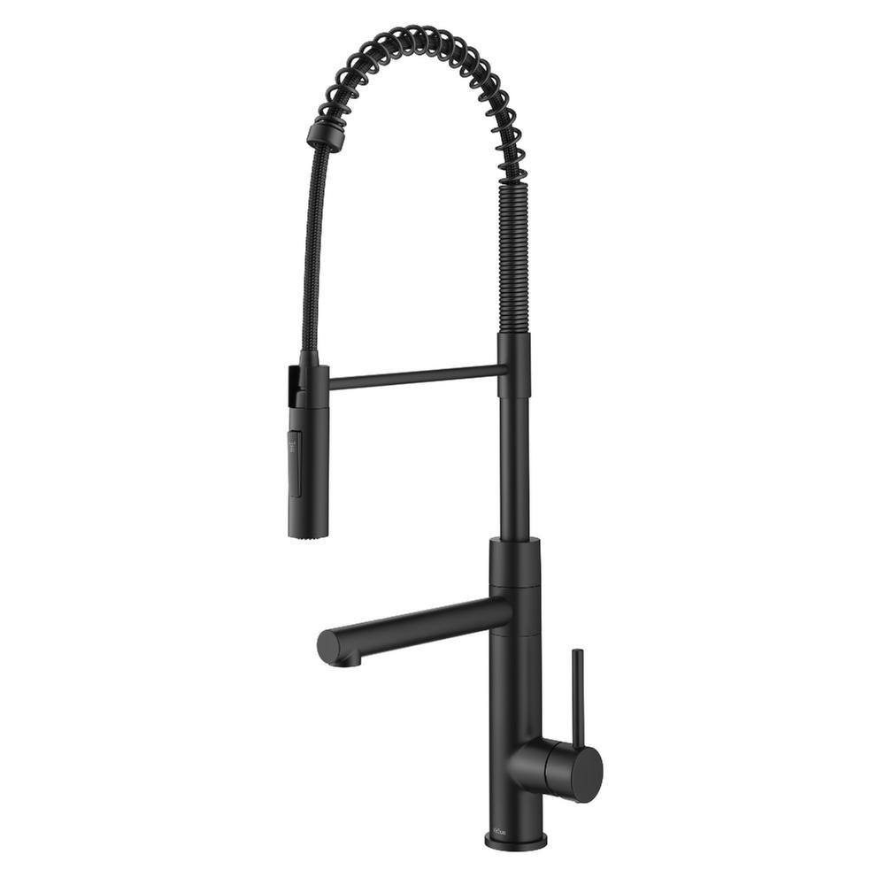 KRAUS Artec Pro CommercialStylePull-Down Single Handle Kitchen Faucet with Pot Filler inMatte Black KPF-1604MB