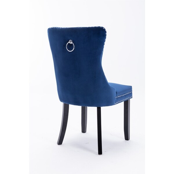 Collection Modern Style Velvet Upholstered Foam Filled Dining Chairs with Solid Wood Legs Suitable for Dining Room or Kitchen