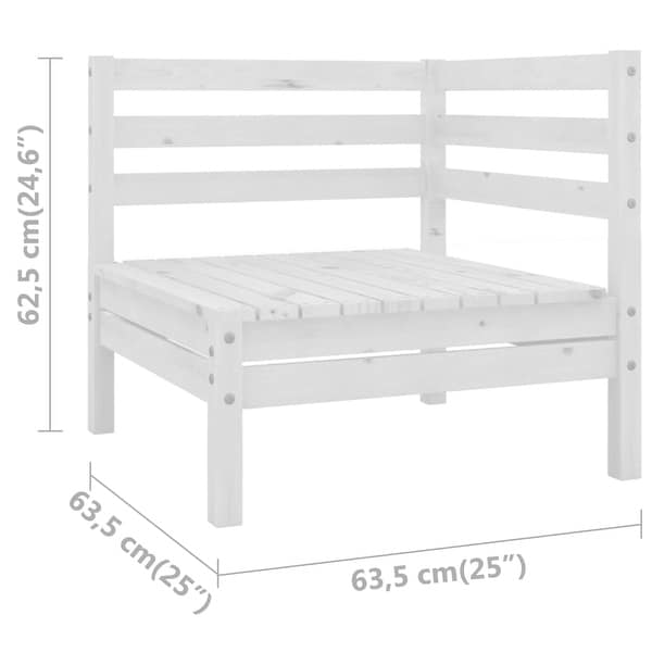 vidaXL 4 Piece Patio Lounge Set Solid Pinewood White