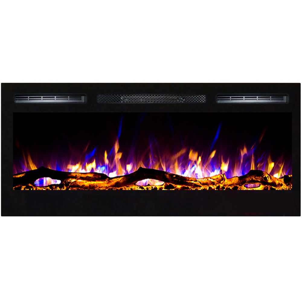 Regal Flame LW2035WL Lexington 35 in. Built-in Ventless Heater Recessed Wall Mounted Electric Fireplace - Log