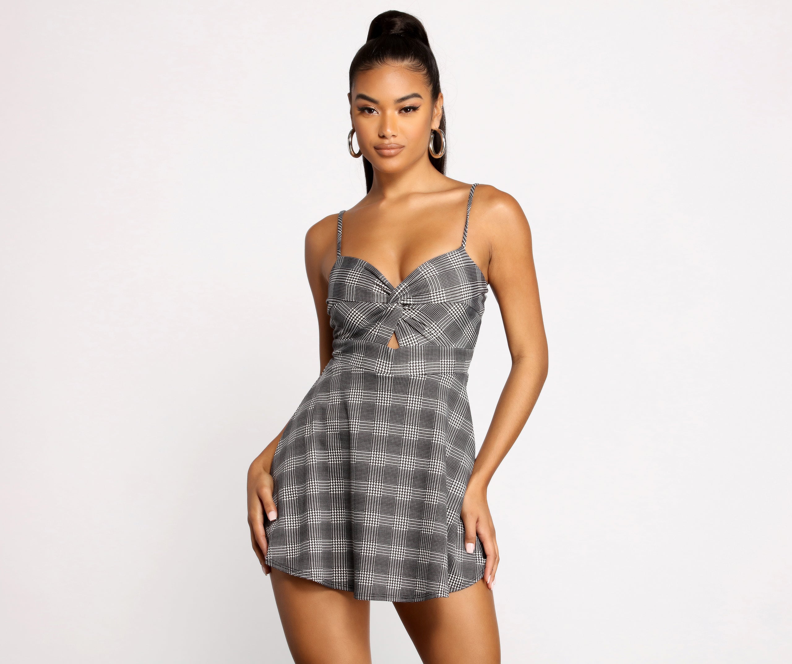 Trendy Twist of Plaid Romper