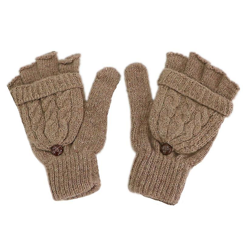 Women's Gloves Fingerless Mittens - Winter Warm Gloves Heat Weaver Cable Knit， Half-finger Gloves For Ladies And Girls - Christmas Birthday Gift2setmu