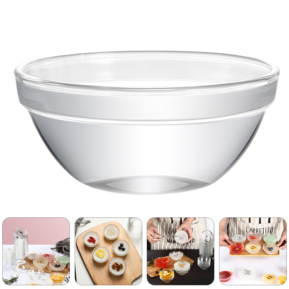 Homemaxs 6pcs Glass Pudding Bowls Jelly Bowls Food Containers Dessert Bowls for Home