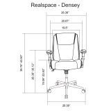 Densey Bonded Leather Mid-Back Manager's Chair， Black/Silver， BIFMA Certified