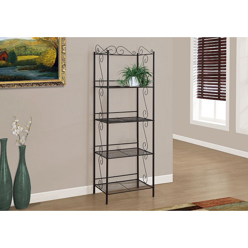 Monarch Scroll 4-Shelf Etagere Bookcase