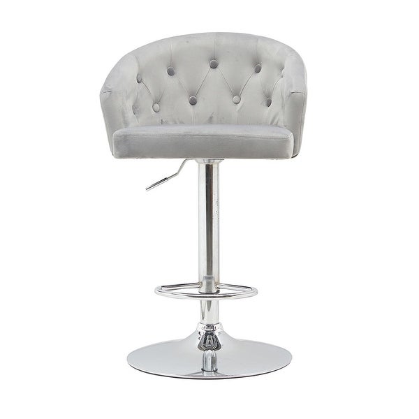 Velvet Bar Stool with Backrest and Footrest， Counter Height Bar Chair