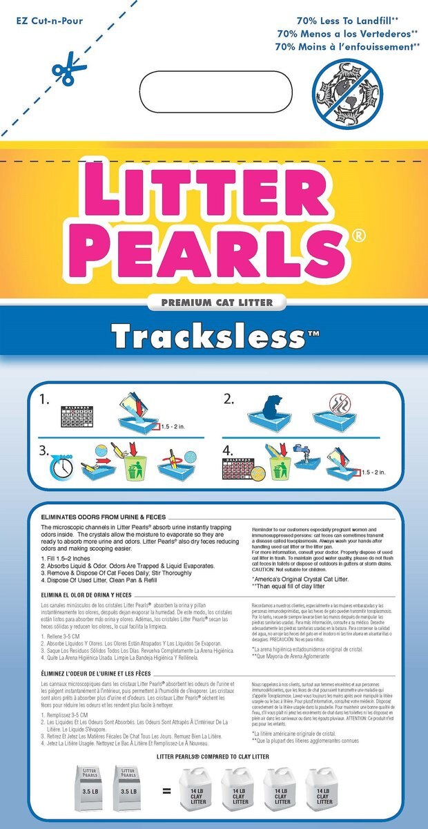 Litter Pearls Tracksless Unscented Non-Clumping Crystal Cat Litter