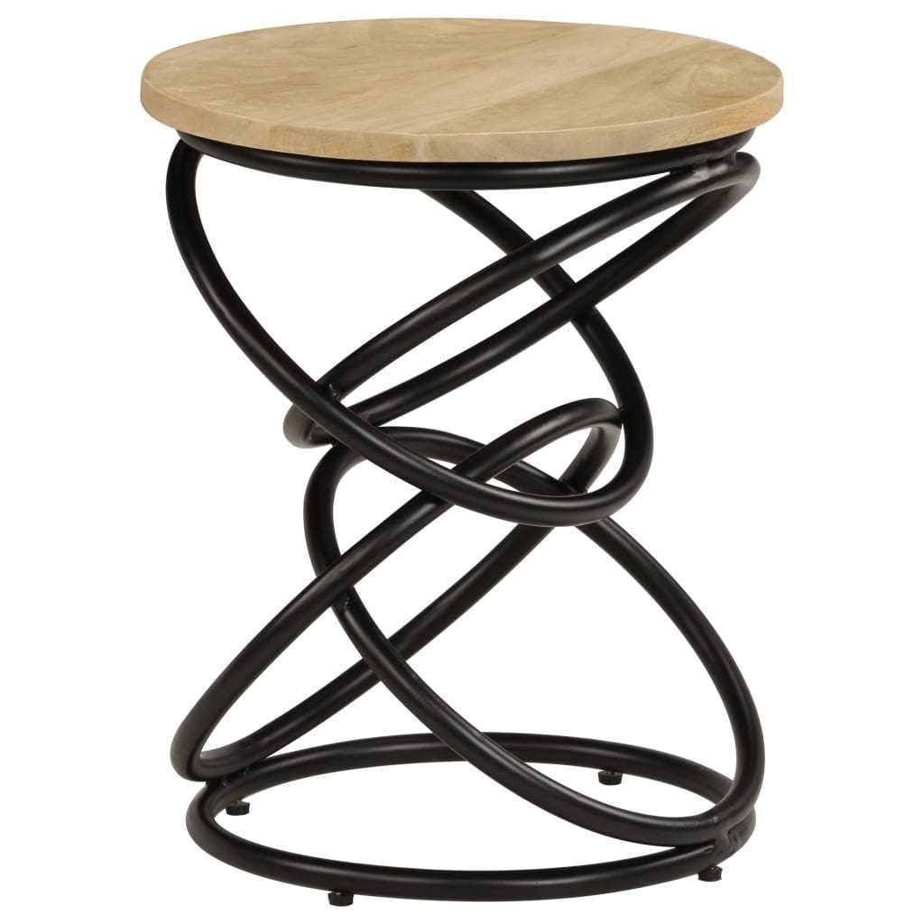 Wood Round Coffee Table Metal Frame Side Table