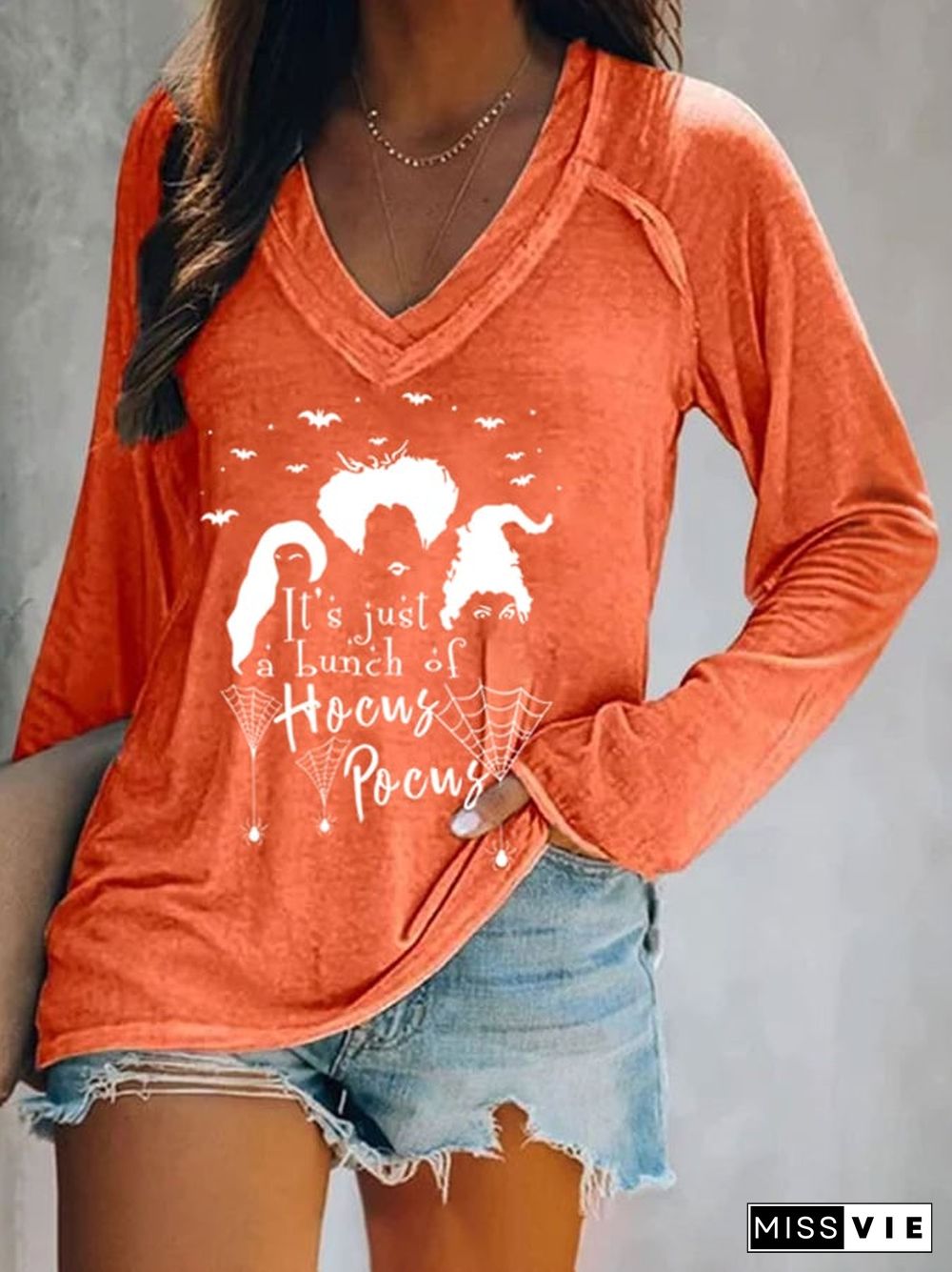 Women's Halloween Print Casual T-Shirt