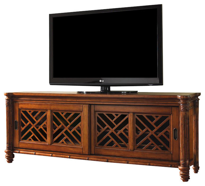 Nevis Media Console   Traditional   Entertainment Centers And Tv Stands   by Homesquare  Houzz