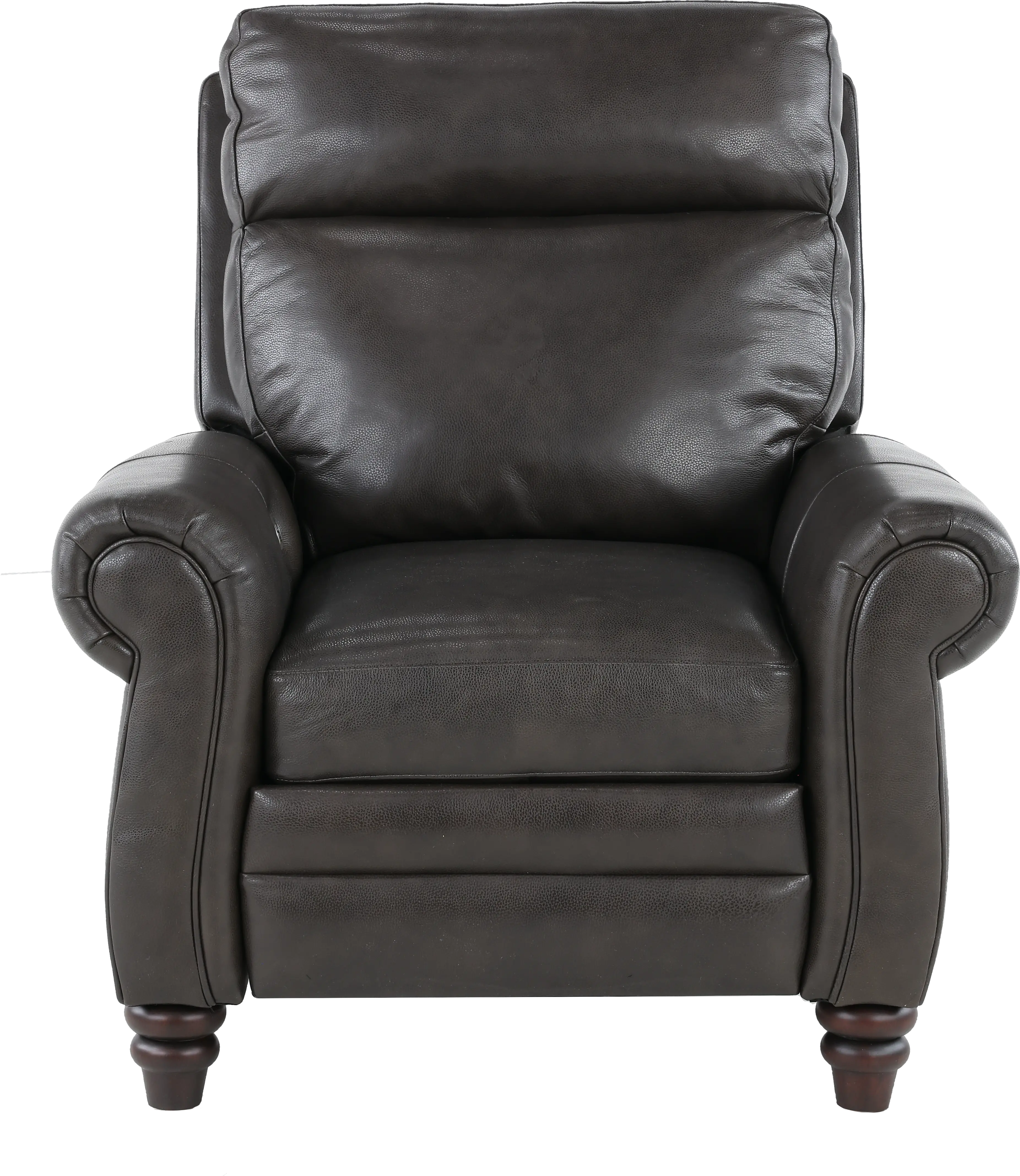 Fresh Twilight Gray Leather-Match High Leg Power Recliner