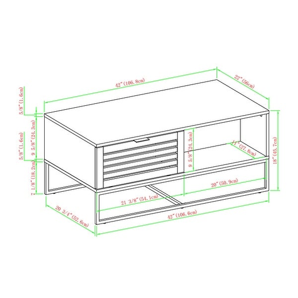 Middlebrook Hilla 42-inch Slat Door Coffee Table